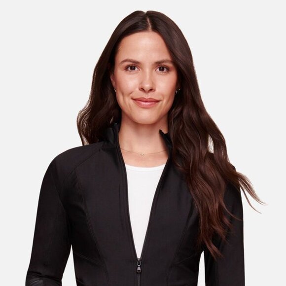 Cherokee "FORM" Uniforms Ladies Black Mesh Panel Zip Front Scrub Jacket - Picture 12 of 17